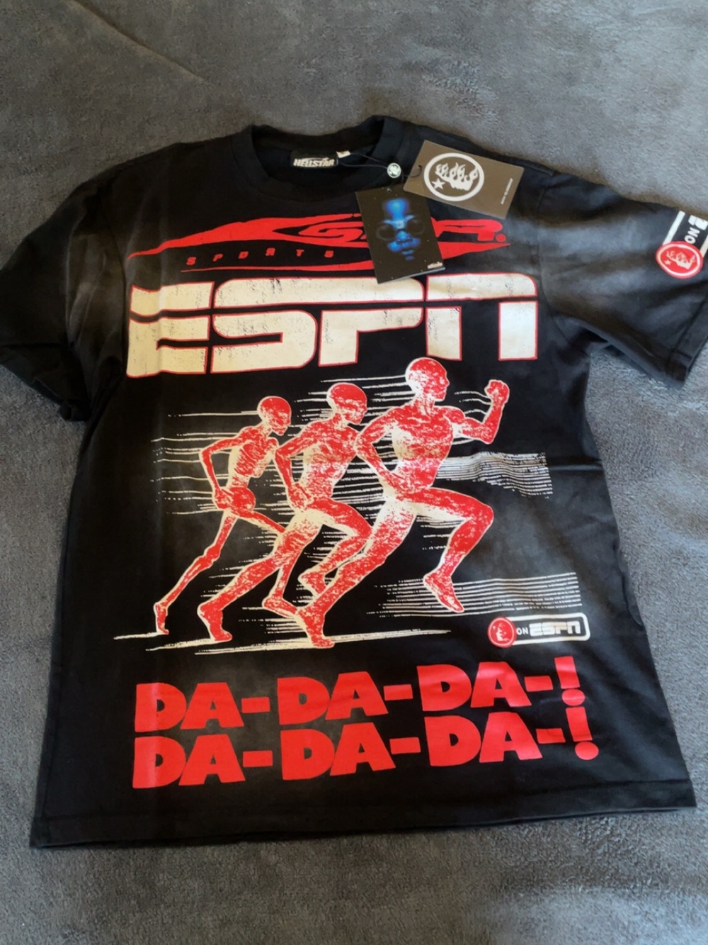 ESPN Graphic Short Sleeve Tee in Black & Red